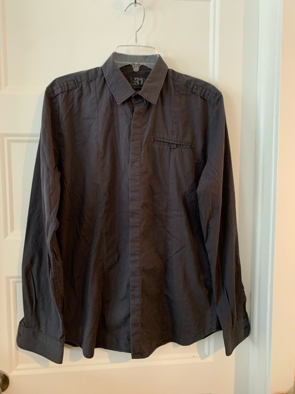 Simons Le 31 Men's Slim Fit Shirt in Dark Gray